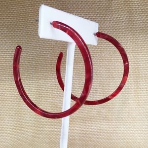 ♥️Red Acrylic Hoop Earrings♥️
